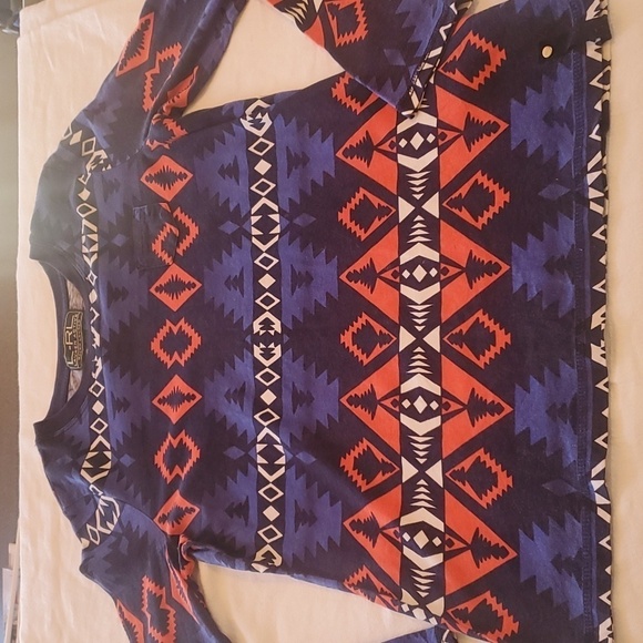 L-RL Lauren Active Ralph Lauren Multicolor Aztek Long Sleeve Sz. S Top - Picture 7 of 10